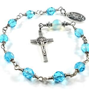 One Decade Rosary, Police Rosary, Handmade Saint Michael Pocket Rosary